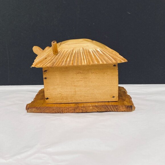 Vintage Hand Crafted Wood Art Tiki Coin Bank - Picture 3 of 10